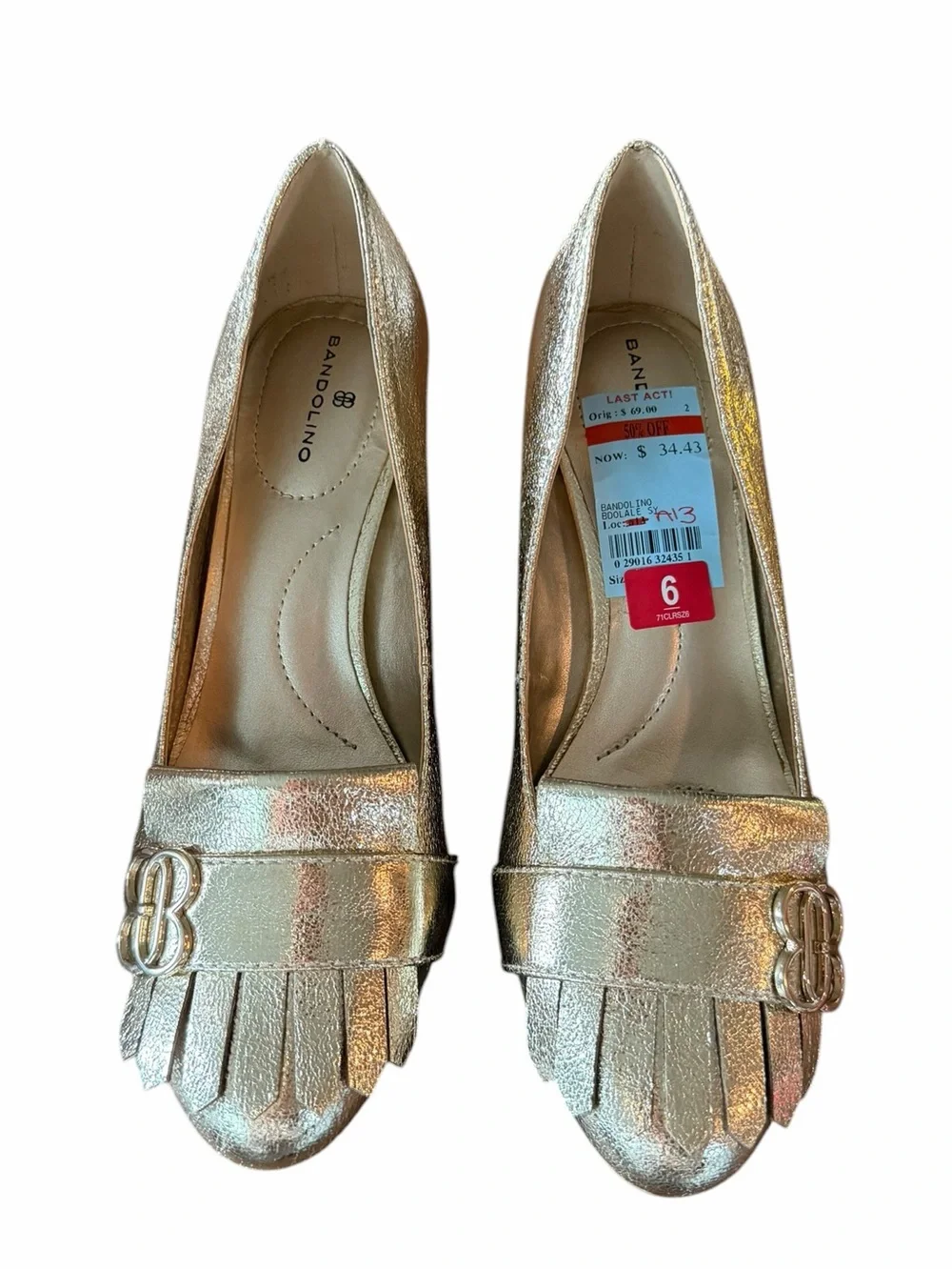 NWT🌺Bandolino•Olale Gold Block Heel Pumps